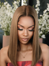 Emma  Glueless  4x4 Lace Full Frontal Wig Pre Plucked Human Hair Brown Color