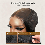 Emma Vietnam Hair Glueless 5X5 Lace Closure Wig Bone Straight SDD Human Hair Chocolate Brown Color