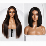 Hot Combo | 13x4 Full Frontal Glueless Brown Color Straight Wig + 5x5 Full Frontal Glueless Straight Bob Wig