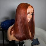 Emma Glueless Double Drawn 4x4 Lace Full Frontal Human Hair Wig Ginger Color