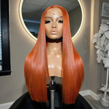 Emma Glueless Double Drawn 4x4 Lace Full Frontal Human Hair Wig Ginger Color