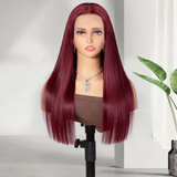 Emma  Glueless Double Drawn 4x4 Lace Full Frontal Human Hair Wig 99J Color