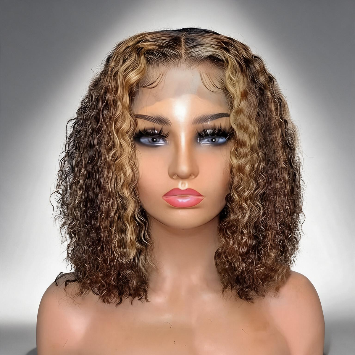 Hot Combo | Emma Glueless 13x4 Full Frontal Piano Color Water Wave Bob Wig + 13x4 Full Frontal Straight Bob Wig With Human Hair