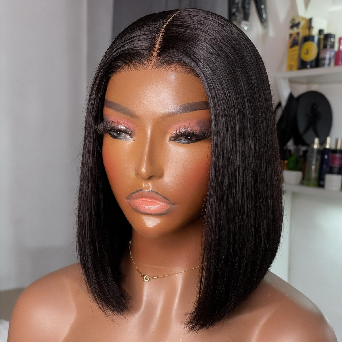 Hot Combo | 13x4 Lace Closure Brown Color Water Wave Wig+ 13x4 Full Frontal Straight Bob Wig