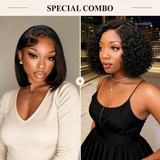 Hot Combo | Influencer Pick- 10" 13x4 Full frontal Straight Bob Glueless Wig + 8" 13x4 Glueless Full frontal Water Wave Bob Wig