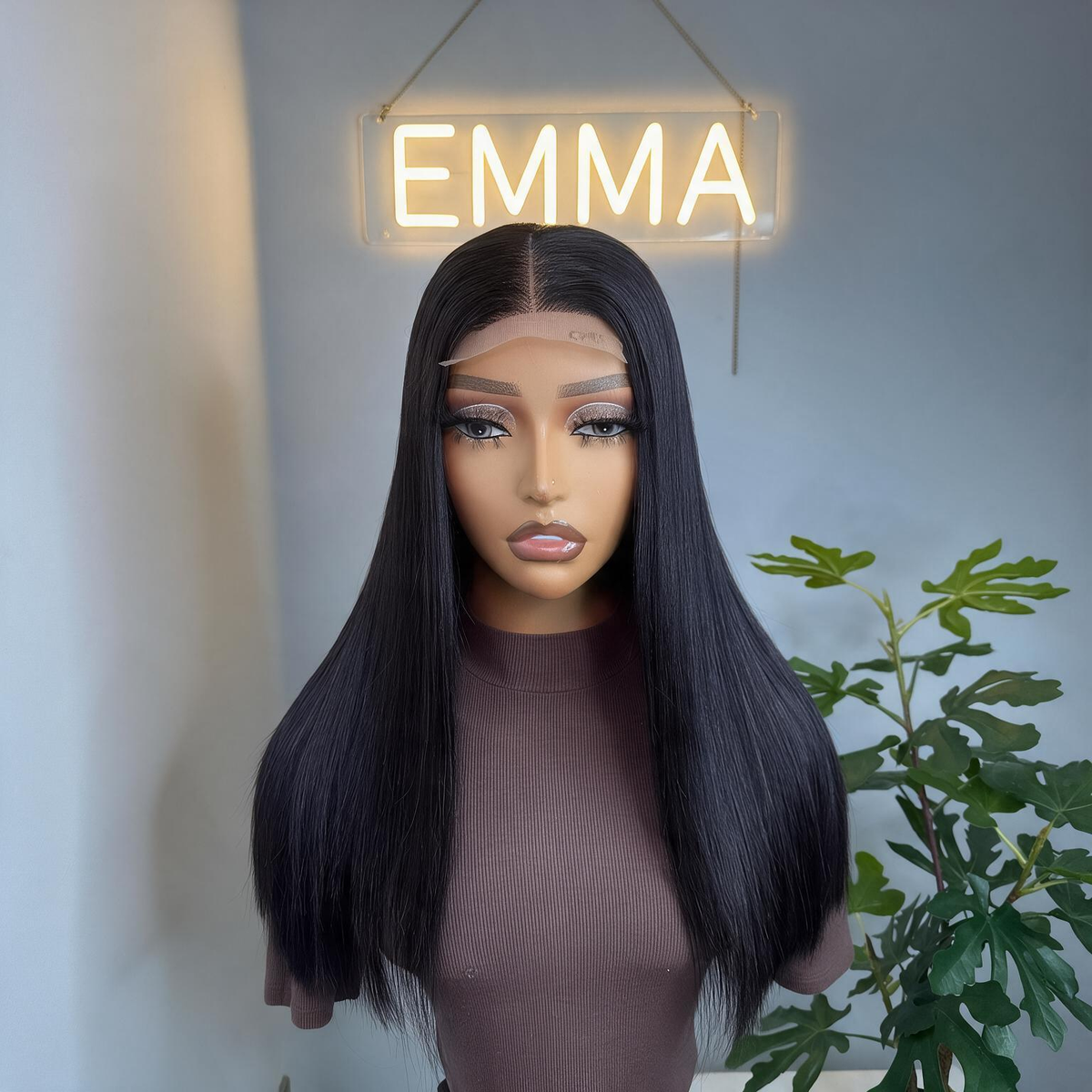 EMMA Comfort Wig 250% Density Straight with Glueless 4x4 Closure Lace Wig Virgin Human Hair