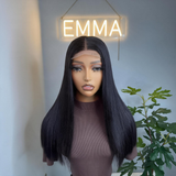 EMMA Comfort Wig 250% Density Straight with Glueless 4x4 Closure Lace Wig Virgin Human Hair