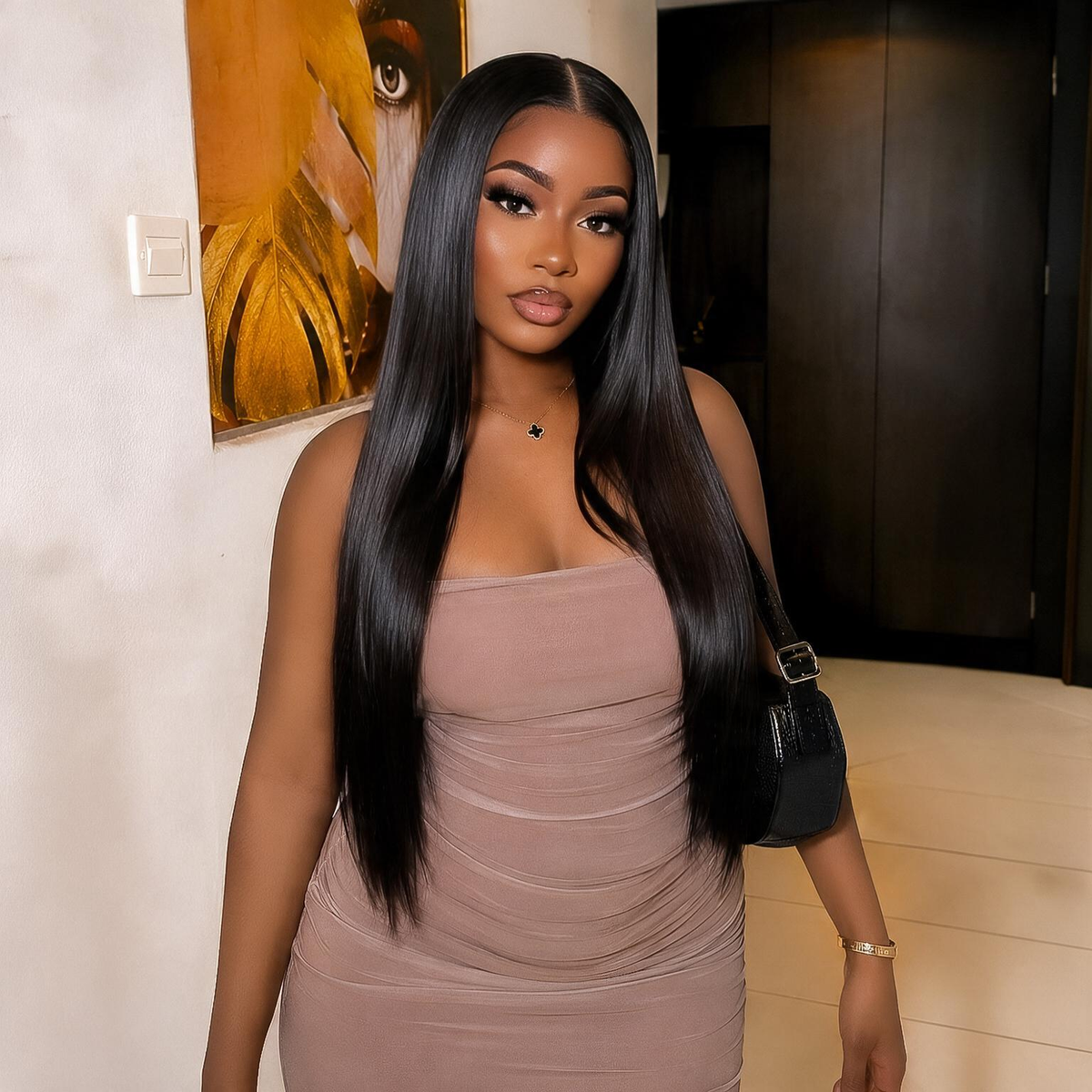 220% Density Luxury Custom 5X5 Straight Lace Closure Wig Double Drawn Virgin Human Hair HD Transparent Lace Wigs