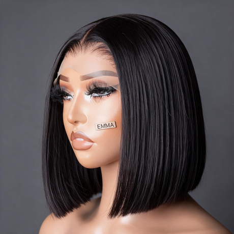 Emma Straight Human Hair 13X4 Bob Lace Frontal Wigs Natural Color