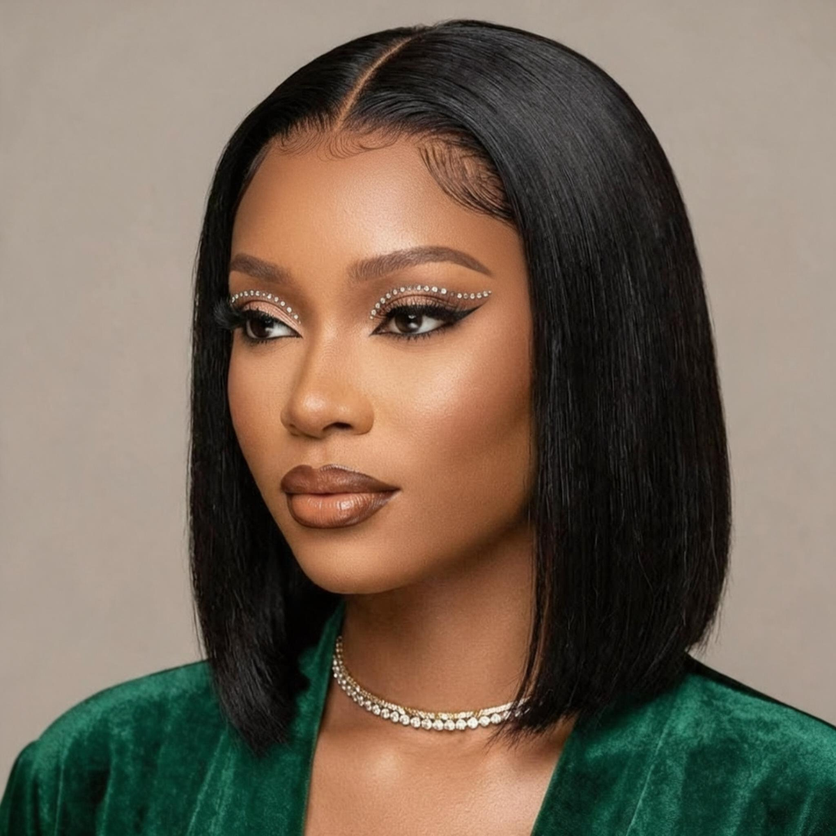 Remy Human Hair Bob Wig Glueless 220% Density Double Drawn Drawstring Cap Black
