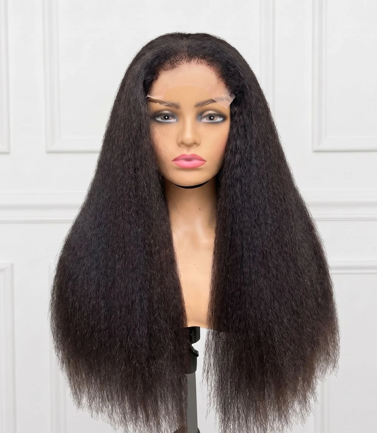 Emma Kinky Straight 13x4 Full Frontal Glueless Wig Pre Plucked 100% Human Hair