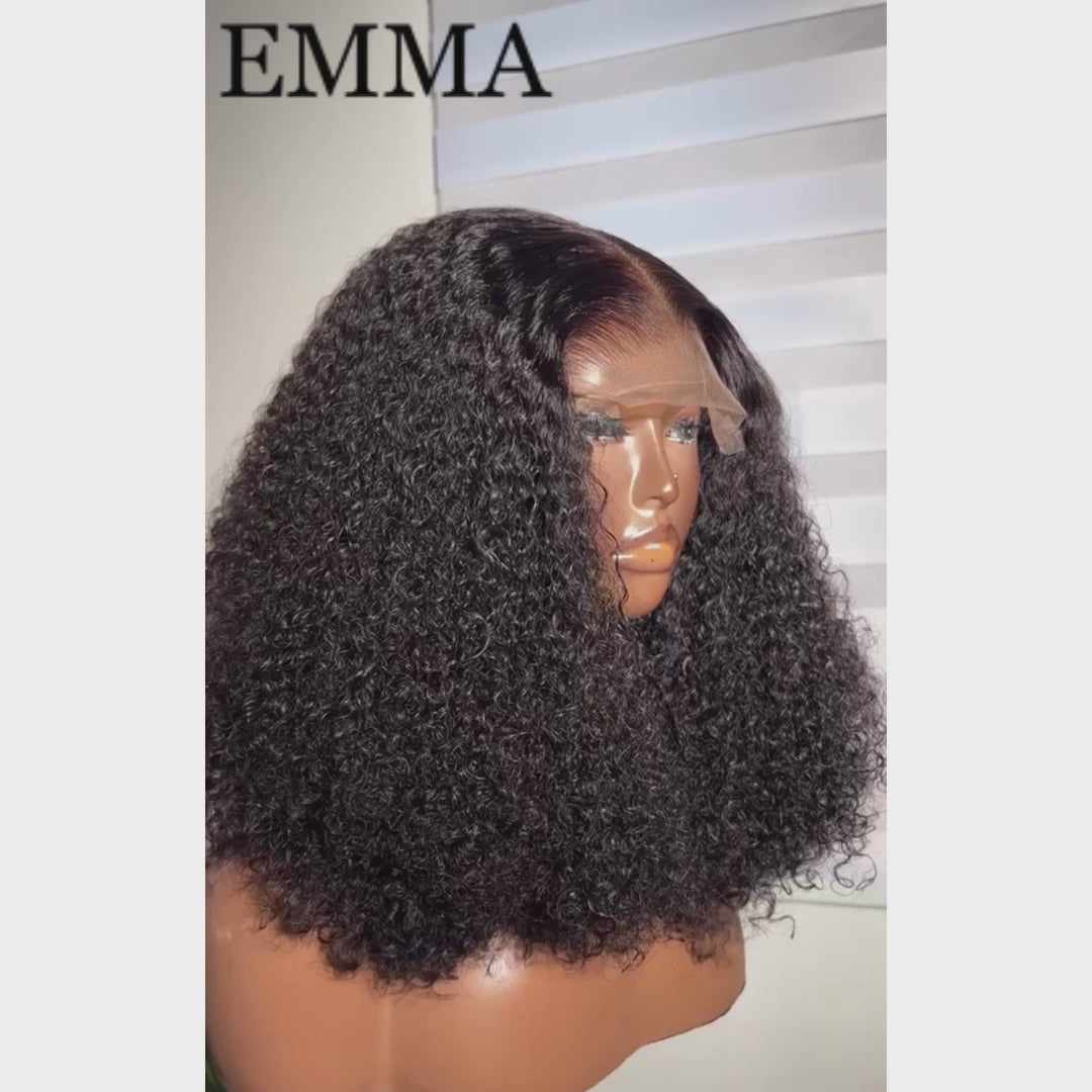 Emma Glueless Double Drawn Curly 13x4 Full Frontal Wig Human Hair SDD Curly Wig Pre Plucked