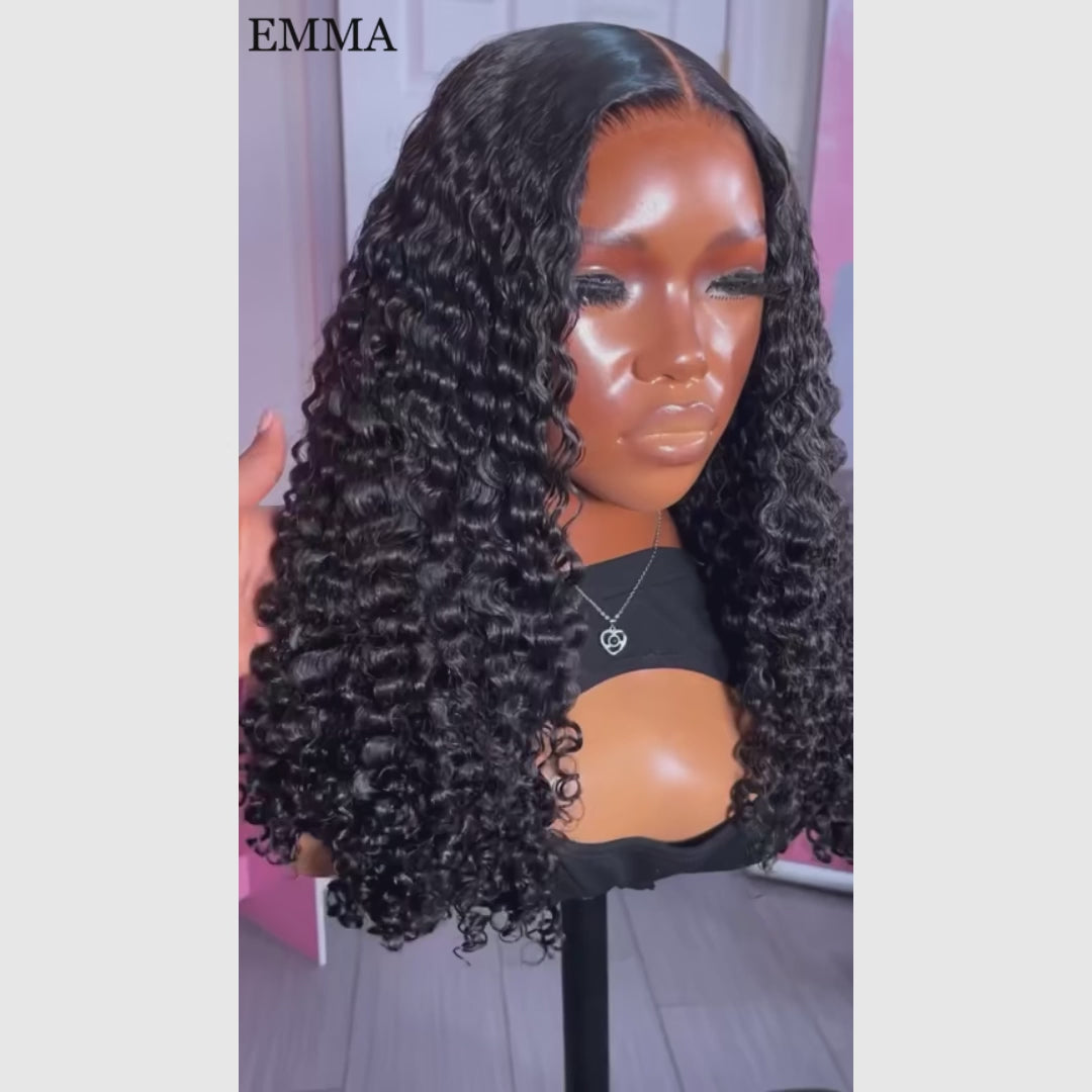 Emma Glueless 13x4 Lace Frontal Wig Jerry Curly Glueless 5x5 Lace Closure Wig 100% Human Hair