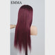 Emma  Glueless Double Drawn 4x4 Lace Full Frontal Human Hair Wig 99J Color
