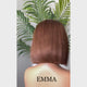 Emma  Glueless  Double Drawn 13x4 Lace Full Frontal bob Wig Pre Plucked Human Hair Brown Color