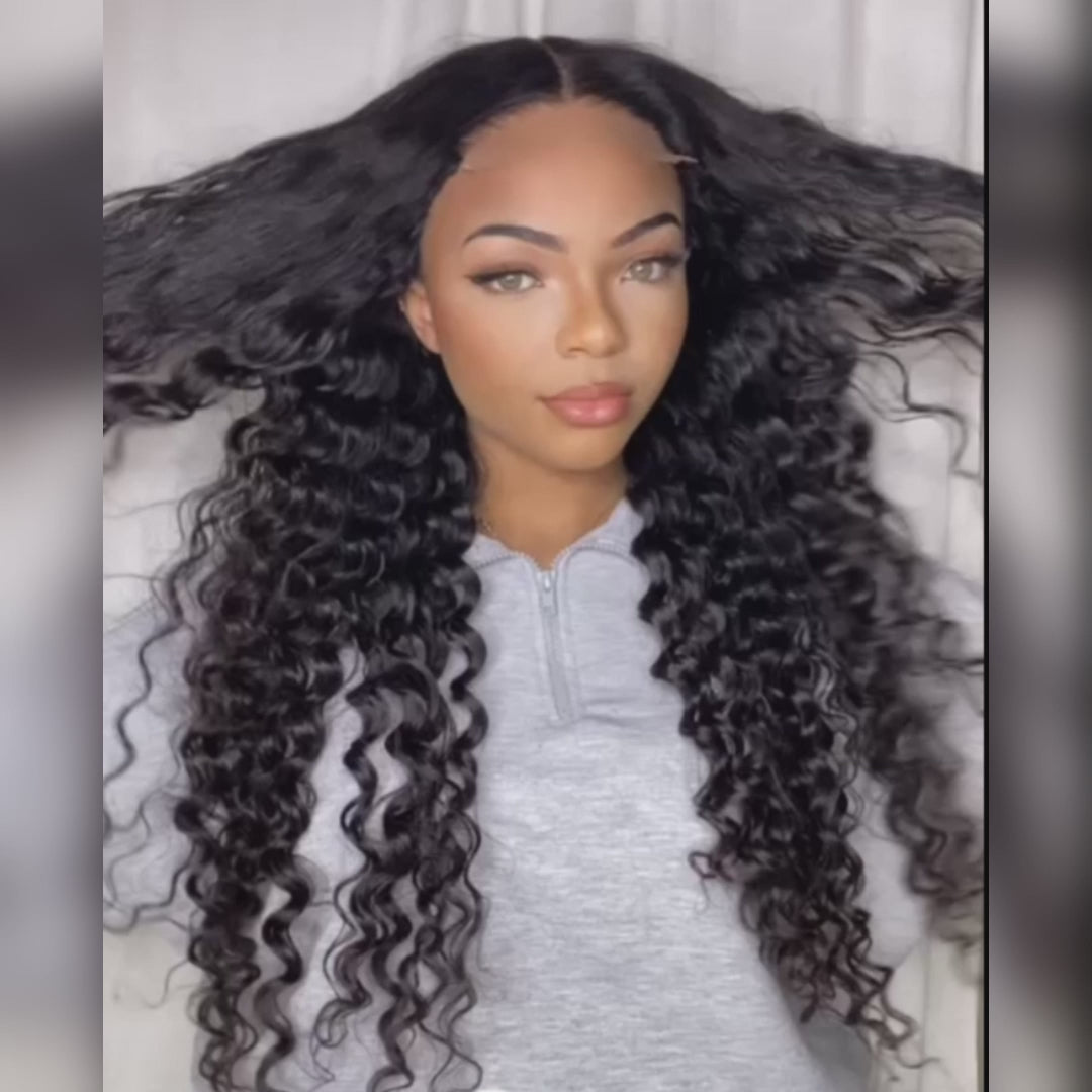 Emma Deep Wave 4x4 Lace Closure Wig Pre Plucked Curly Human Hair