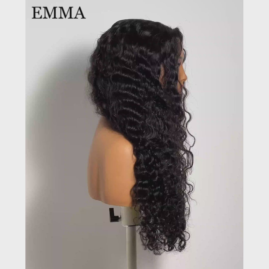 Sold Out-Emma Glueless Deep Wave 4x4 Lace Closure Wig Pre Plucked Curly Human Hair