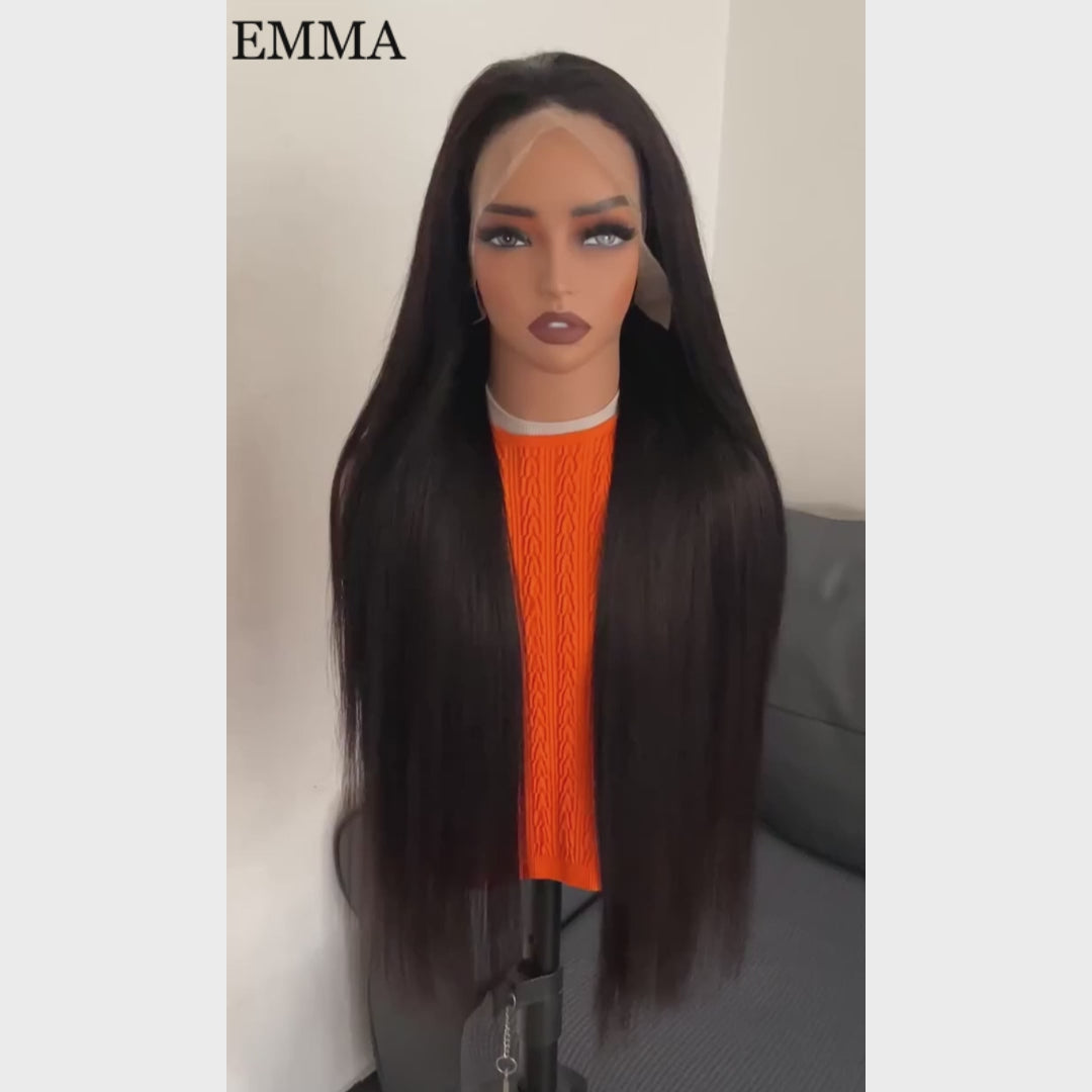 EMMA Glueless Comfort Wig 250% Density Straight with 13x4 Closure Lace Wig Pre Plucked Glueless 5x5 Wig Virgin Human Hair