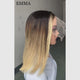Emma 220% Density Double Drawn 4x4 Glueless Drawstring Wig Cap Pre Plucked Straight Human Hair T1b/30 Ombre Honey Blonde Color