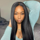 Emma Kinky Straight 13x4 Full Frontal Wig Pre Plucked 100% Human Hair