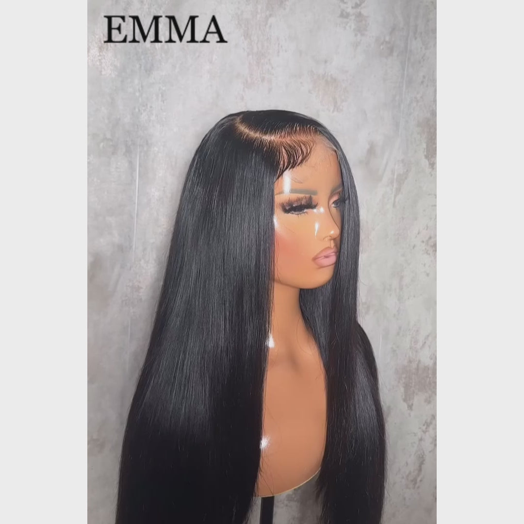 EMMA Glueless Comfort Wig 200% Density Straight with 13x4 Closure Lace Wig Pre Plucked Glueless 5x5 Wig Virgin Human Hair