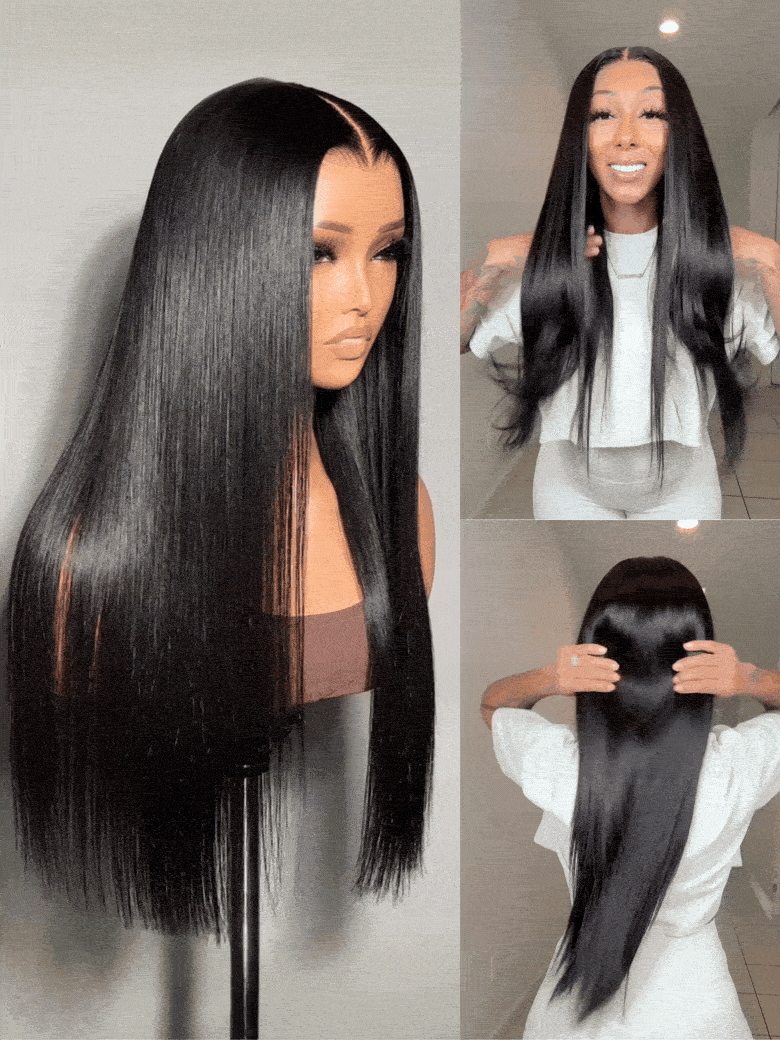 EMMA Comfort Wig 250% Density Straight with Glueless 4x4 Closure Lace Wig Virgin Human Hair