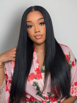 Emma Glueless Straight 13x4 Lace Frontal Wig Pre Plucked Glueless 5x5 Wig Virgin Human Hair