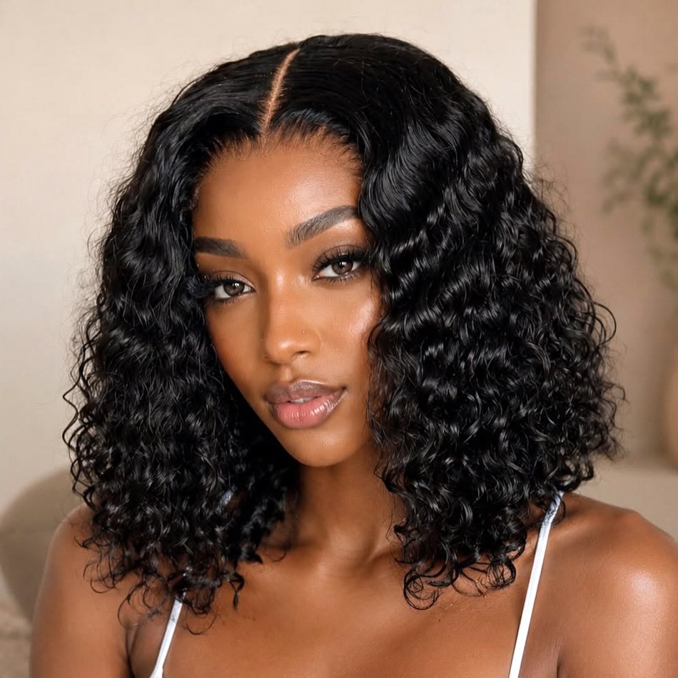 Emma Glueless 5x5 Water Wave Bob Wig 100% Human Hair